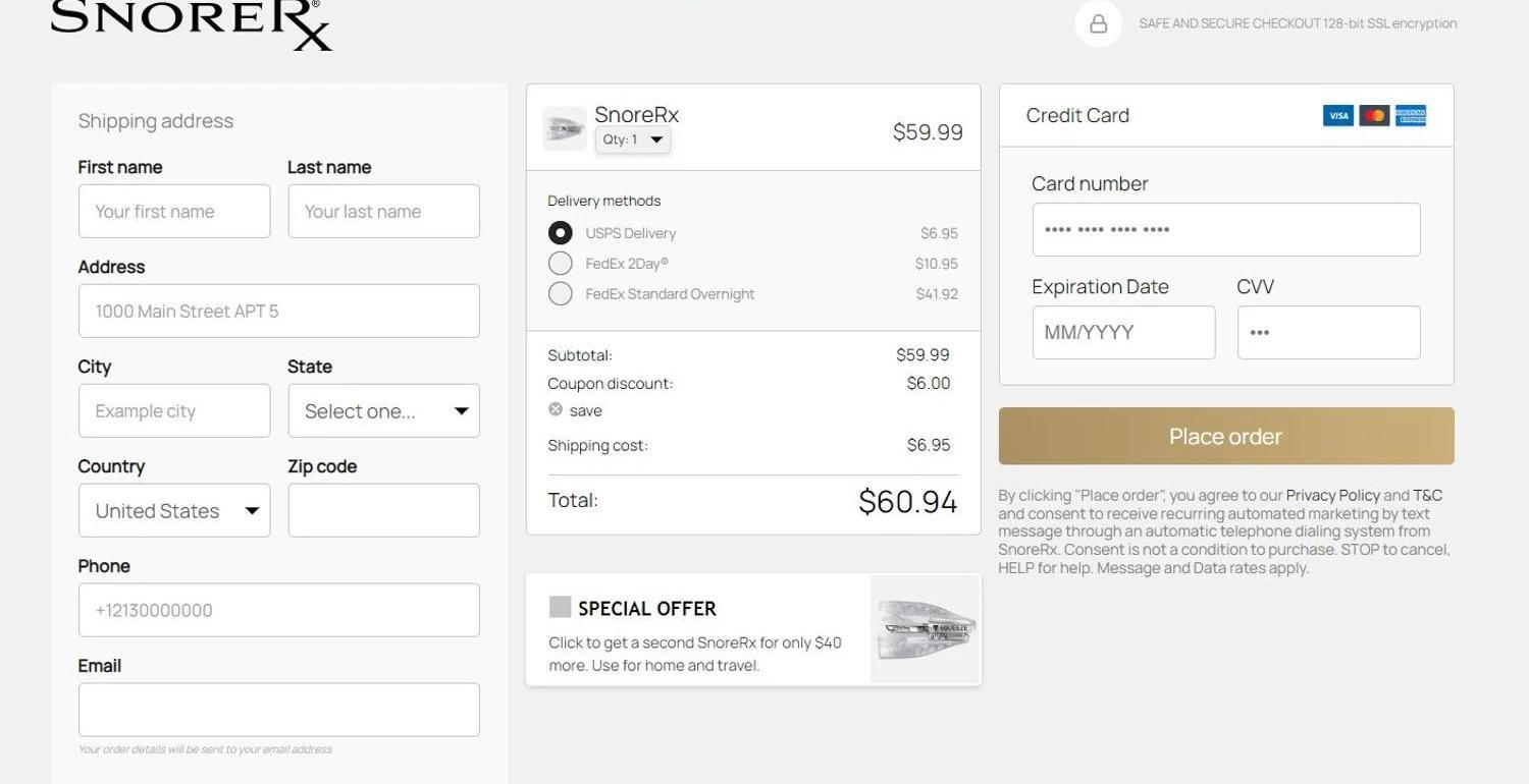 How to apply SnoreRx coupon code